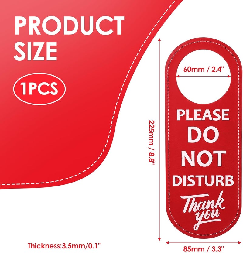 Bruislard PU Leather Double Sided Please Do Not Disturb Sign, Do Not Disturb Door Hanger Sign, Door Knob Privacy Signs for Office Clinic Dorm Online Class Video and Meeting Session, 1 Pack - Image 2